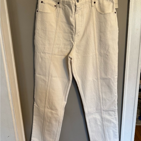 NWT Women's High-Waisted Cream Jeans - Picture 3 of 11